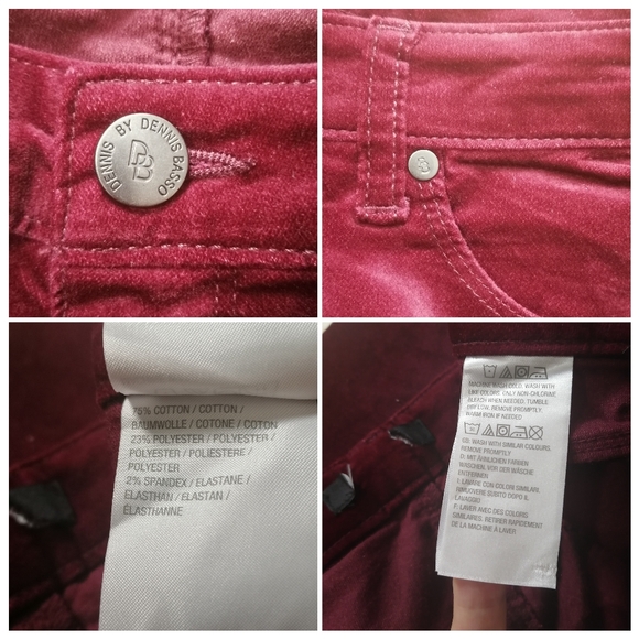 🐞 42W, maroon cotton blend pants by DB - Picture 2 of 6